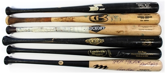 Lot of 6 Game Used Baseball Bats