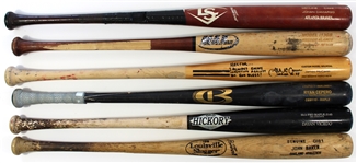 Lot of 6 Game Used Baseball Bats 