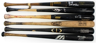 Lot of 6 Game Used Baseball Bats