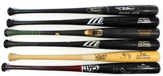 Lot of 6 Game Used Baseball Bats