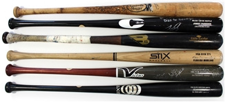 Lot of 6 Game Used Baseball Bats