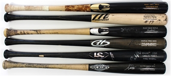 Lot of 6 Game Used Baseball Bats
