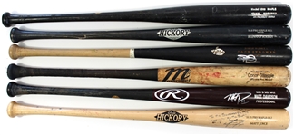 Lot of 6 Game Used Baseball Bats