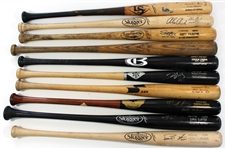 Lot of 10 Game Used Baseball Bats