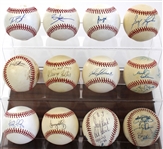 Lot of 12 Signed Baseballs