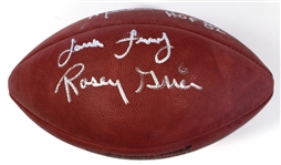 Fearsome Foursome Signed Football - Jones - Olsen - Grier - Lundy - JSA