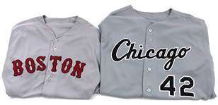 Jackie Robinson #42 Red & White Sox Game Used Jerseys