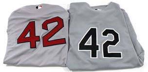 Jackie Robinson #42 Red & White Sox Game Used Jerseys