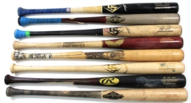 Lot of 8 Game Used Baseball Bats